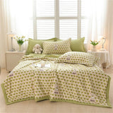 elvesmall Quilt Pillow Cover Set Quilt and Pillowcase Home Bedding Seersucker Summer Thin Quilt Air Condition Blanket Comforter Bed Cover