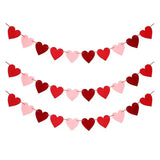 elvesmall 300cm Happy Valentine's Day Banner Paper Heart Banner Red Love Glitter Garland Banner Party DIY Decorations Photo Props Rope