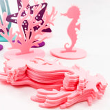 elvesmall 2Pcs Little Mermaid Theme Party Decorations DIY Felt Coral Table Ornament Under the Sea Girl Birthday Party Supplies Baby Shower