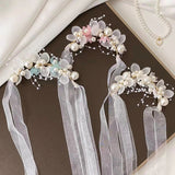 elvesmall Elegant Girls Pearl Headbands Children Bridal Wedding Headband Hair Headdress Flower Wreath Bride Garland Head Hoop Hair Jewelry