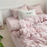 elvesmall INS Style Bedding Comforter Cover Set with Pillowcase bed sheet Single Full Bed Linen Orange Duvet Cover Queen/King Double Bed