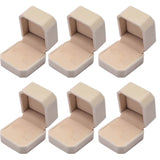 elvesmall 6PCS Square Red Velvet Ring Box Jewelry Case Storage Organizer Gift Earrings Packaging Box Portable Travel Wedding Wholesale