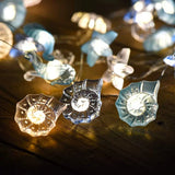 elvesmall 2m 20LED Seashell Starfish String Lights Ocean Theme Party Fairy Light Mermaid Birthday Party Decorations Girl Baby Shower favor