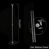 elvesmall 1Set Led Balloon With Column Stand Luminous Transparent Bobo Balloons Stand LED String Lights Wedding Birthday Party Decoration