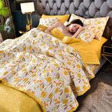 elvesmall Plaid Summer Cool Quilt Washed Cotton Comfortable Lightweight Air Condition Thin Comforter Simple Feather Blanket For Adults Kid