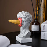 elvesmall David Figurine Modern Nordic Figure Ornament Ice Cream Home Decor Sculpture Office Bookshelf Desktop Art Decoration David Statue