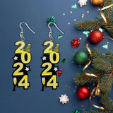 elvesmall Delicate Number 2024 Christmas Dangle Earrings Cute Party Style Acrylic Jewelry Creative Christmas Party Female Earrings