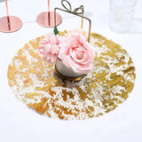 elvesmall 20pcs Gold Round Foil Table Mat Table Place Mats Tea Dining Tableware Mats Pads Wedding Birthday Home Party Table Decoration