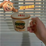 elvesmall  -  300ml Bear Dog Ceramic Cups Ceramic Funny Cartoon Animal Tea Milk Cup Girl Heart Cartoon Mug Couple Breakfast Water Cup Milk Cup