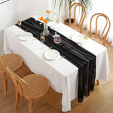 elvesmall  10PCS French Chiffon Table Runner Simple Solid Color Table Path Wedding Banquet Party Home Decoration Polyester Semitransparent