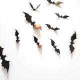 elvesmall Halloween Decoration 3D Black PVC Bat Halloween Party DIY Decor Wall Sticker Bar Room Halloween Party Scary Decos Props