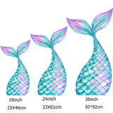 elvesmall 18/24/36inch Mermaid Tail KT Board Purple Shell Cutout for Birthday Party Decoration Mermaid Theme Backdrop Baby Shower Supplies
