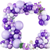 elvesmall Purple Balloons Garland Arch Kit Birthday Party Decoration Kids Wedding Birthday Party Supplies Baby Shower Decor Latex Ballon