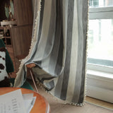 elvesmall Boho Curtains for Bedroom Living Room,Semi-Blackout French Country Linen Embroidery Vintage Chic Tassels Hollow Bohemian Curtain