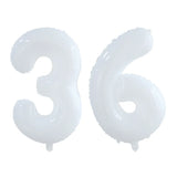 elvesmall 2pcs 30/40inch Giant White Number Balloon 16 18 25 30 40 50 Foil Balloons Birthday Wedding Baby Shower Decoration Figures Globos