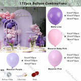 elvesmall Macaron Purple Balloons Garland Chain Wedding Birthday Decoration Pearl White Macaron Lilac Ballon Arch DIY Baby Shower Decor