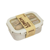 elvesmall  -  Wheat Straw Lunch Box Healthy BPA Free Bento Boxes Microwave Dinnerware Food Storage Container Soup Cup Lunch Box for Kids