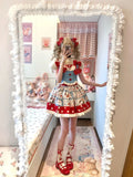 srczz  -  Summer Japanese Sweet Lolita Skirts Suits Women Kawaii Bow Lace Slim Y2k Crop Tops + Cute Design Print Mini Skirts 2 Piece Set