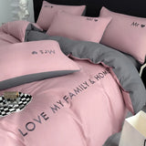 elvesmall Nordic Luxury Egyptian Cotton Bedding Set King Queen Double Twin Size with Sheet Duvet Cover Pillowcases 1/2 People Bed Linens