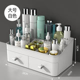elvesmall Cosmetic storage box drawer style Makeup brush and lipstick compartment shelf Dressing table desktop organizer box