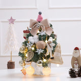 elvesmall   Mini Christmas Tree Set Desktop Xmas Tree Decoration Gold Jingle Gift Led Christmas Tree Ornamend Diy House Warming Gift