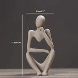 elvesmall Sand Color The Thinker Abstract Statues Sculptures Yoga Figurine Nordic Living Room Home Decor Decoration Maison Desk Ornaments