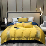 elvesmall -  High End 100s Long Staple Cotton Bedding Set Queen Embroidery 100% Cotton Duvet Cover Set with Bed Sheets Quilt Cover Pillowcase