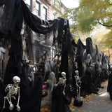 elvesmall  5/1PCS Black Halloween Creepy Cloth Fabric Spooky Scary Gauze Halloween Decor for Haunted Houses Yard Party Outdoors Supplies