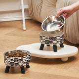 elvesmall  Pet Stainless Steel Bowl Puppy Snack Bowl Large Capacity Antislip Single Bowls Cat Dog Feeding Water Storage Bowl Pet Supplies