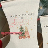 elvesmall Personalised Name Peter Rabbit Christmas Stocking Merry Xmas Eve First Christmas Gifts Perfect Addition To Holiday Decorations
