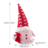 elvesmall  Valentine Gnomes with Light Decor Plush Faceless Doll Elf Dwarf for Valentines Day Gift Home Room Decoration Rudolph Ornament