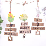 elvesmall 1pc Easter Wooden Hanging Ornament Bird House Pendant for Spring Easter Home Door Decorations Kids Party DIY Crafts Supplies