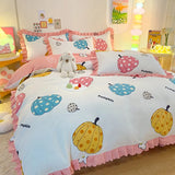 elvesmall Floral Style Bedsheet Set Ruffles Duvet Cover Sets with Pillowcase постельное белье Skin-friendly Bedding Home Bed Linen Sets