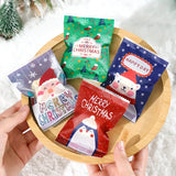 elvesmall 100pcs Hot Seal Christmas Cookie Bags Handmade Candy Nougat Baking Packaging bag Christmas Decorations  New Year  xmas Gift