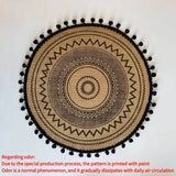 elvesmall 4pcs Bohemian Diameter38cm/15inch Round Insulated Anti-scald Placemat Cup Coaster Mats Non-Slip Kitchen Accessories with Tassels