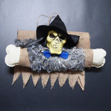 elvesmall  Halloween Decoration Hanging Flag Pumpkin Ghost Skull Horror Flag Banner For Home Door Festival Party Ornaments