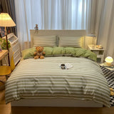 elvesmall Fashion Bedding Duvet Cover Set Bed Sheet Pillowcase 100% Cotton Bedspread Bed Linen Nordic Classic Home Textile Soft Breathable