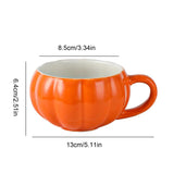 elvesmall Pumpkin Creative Water Cup Ceramic Cup With Lid Exquisite Breakfast Oatmeal Cup Scalding-proof Milk Cups Halloween Coffee Mug