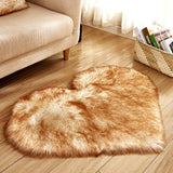 elvesmall Heart Shaped Faux Fur Rug Bedroom Fluffy Shaggy Area Rugs Sheepskin Fuzzy Rug Carpets Throw Shag Rug Sofa Decor Floor Mat Plush