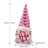 elvesmall  Valentine Gnomes with Light Decor Plush Faceless Doll Elf Dwarf for Valentines Day Gift Home Room Decoration Rudolph Ornament