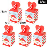 elvesmall Merry Christmas Paper Boxes Treat Boxes For Candy Cookie Apple Box Navidad New year Christmas Decoration Gift Box Bag Kerst noel