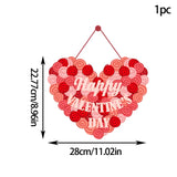 elvesmall  Valentine's Day Love Heart Door Sign Pendants Welcome 14 February Lovers Party DIY Be Mine Happy Valentine Party Home Decor