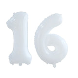 elvesmall 2pcs 30/40inch Giant White Number Balloon 16 18 25 30 40 50 Foil Balloons Birthday Wedding Baby Shower Decoration Figures Globos