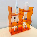 elvesmall -  Wave Type Acrylic Storage Rack Living Room, Desktop Water Cup Storage Rack Household Bedroom Cosmetics Perfume Display Rack