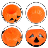 elvesmall 1/3pcs Halloween Pumpkin Bucket Portable Plastic Candy Basket Trick Or Treat Kids Gift Packaging Halloween Party Decor Supplies