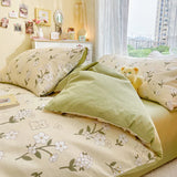 elvesmall High Quality Cotton Bedding Set:1Duvet Cover  2Pillowcases (No Sheet), Breathable Skin Friendly for Single/Couple Bed, 17 Sizes