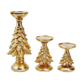 elvesmall  Vintage Christmas Tree Wax Candlestick Decoration European Style Home Living Room Desktop Decoration Crafts Resin Candlestick