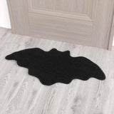 elvesmall Black Spider Web Halloween Rug Bathroom Rug for Halloween Decor Spooky Gothic Bath Mat Non-Slip Tufted Mat for Front Door Living