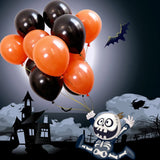 elvesmall 15pcs Halloween Balloon Orange Black Latex Confetti Balloons Halloween Party Decor Supplies Shop Bar Halloween Decoration Balls
