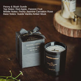 elvesmall 100% Natural Soy Wax Candles Jar Sandalwood Scented Black Candles Glass Container Home Decorative Vase